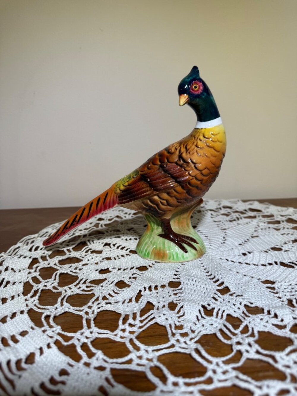 Vintage Ceramic Pheasant Figurine Hand-Painted Bird Decor Collectible MCM - Picture 6 of 6